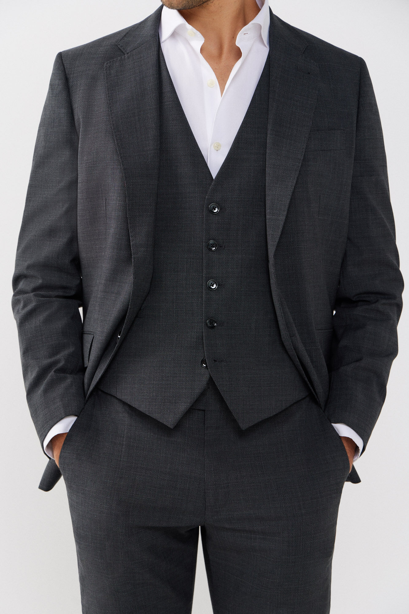 Cortefiel Colete cinzento slim