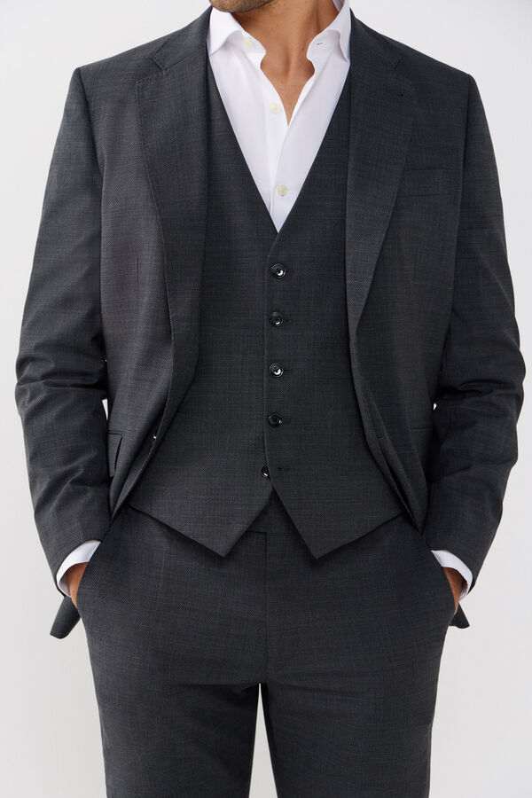 Cortefiel Colete cinzento slim Cinzento