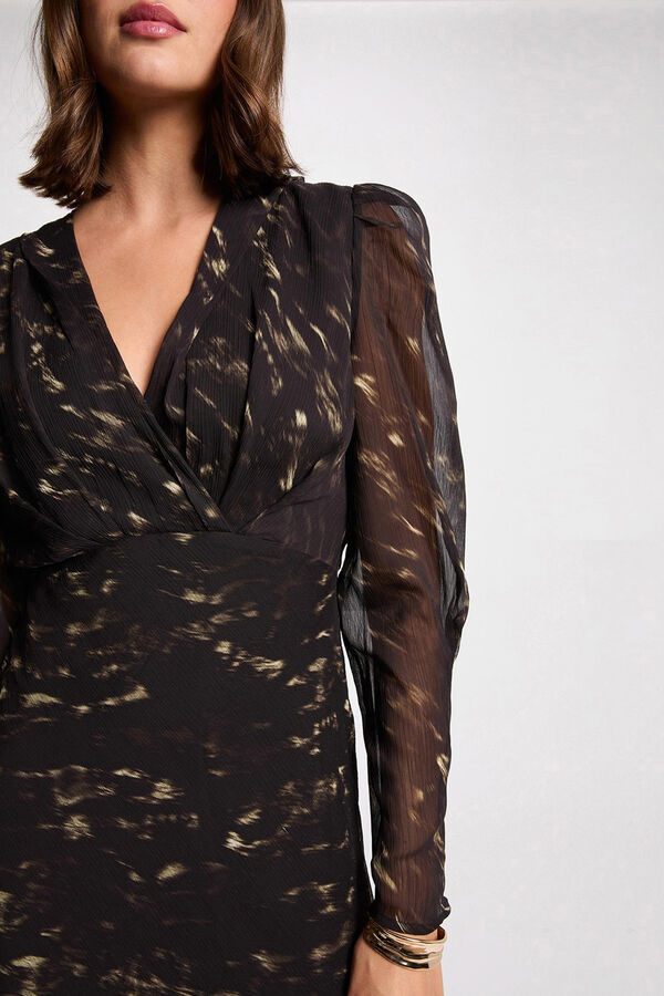 Morgan Vestido largo con mangas abullonadas Multicolor