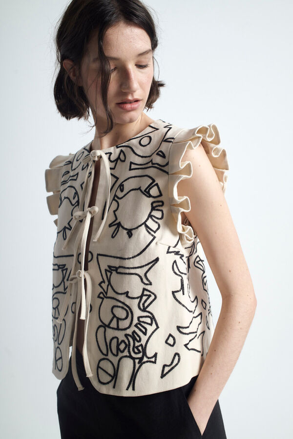 Object Chaleco bordado Gris