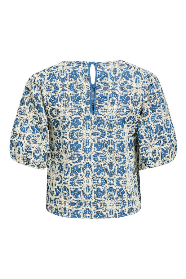 Object Top piqu&eacute; bordado Azul