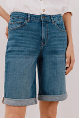 Cortefiel Bermuda vaquera b&aacute;sica Azul