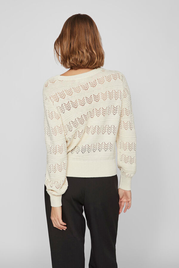 Vila Top de punto calado Gris