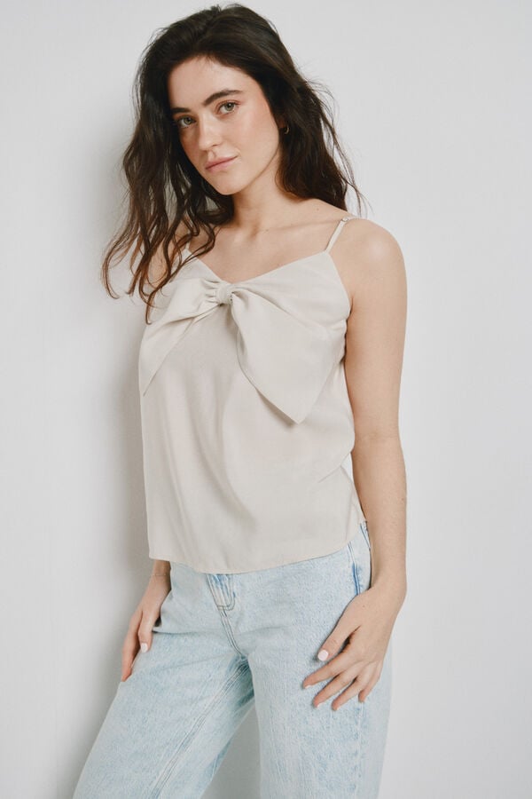 Vero Moda Top com la&ccedil;o e al&ccedil;as ajust&aacute;veis Tostado