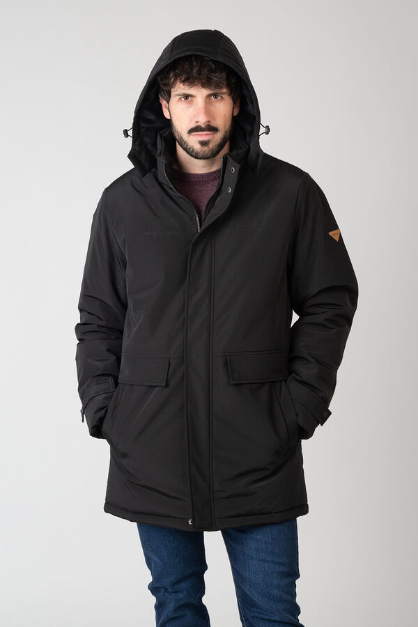 Privata Parka longa com capuz acolchoado Preto