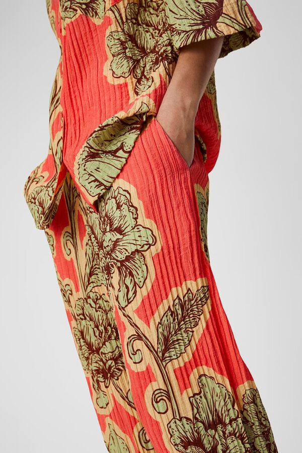 Object Calças largas estampadas Ecovero Vermelho