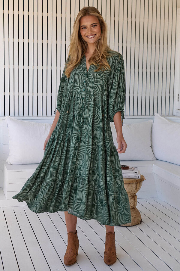Jaase Vestido maxi estampado Ria Verde