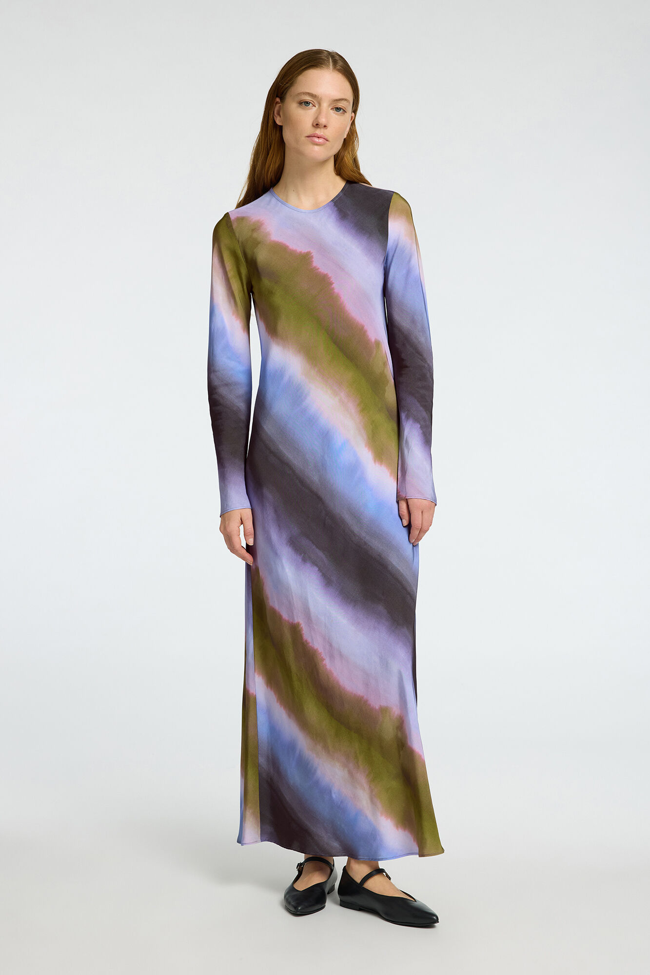 Selected Femme Vestido Midi Tie Dye confeccionado con viscosa