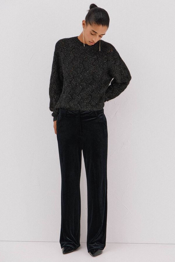 Cortefiel Cal&ccedil;as de veludo Preto