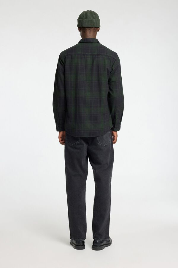 Selected Camisa de manga larga Slim Fit confeccionada con algod&oacute;n reciclado. Verde oscuro