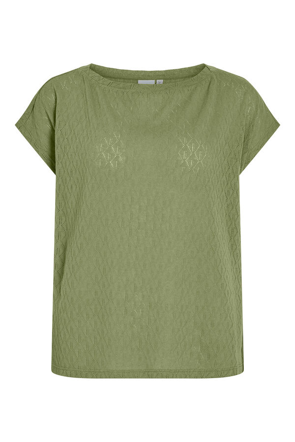 Vila Top manga corta punto pointelle Verde