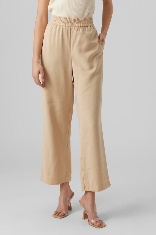 Vero Moda Pantal&oacute;n culotte fluido Marr&oacute;n