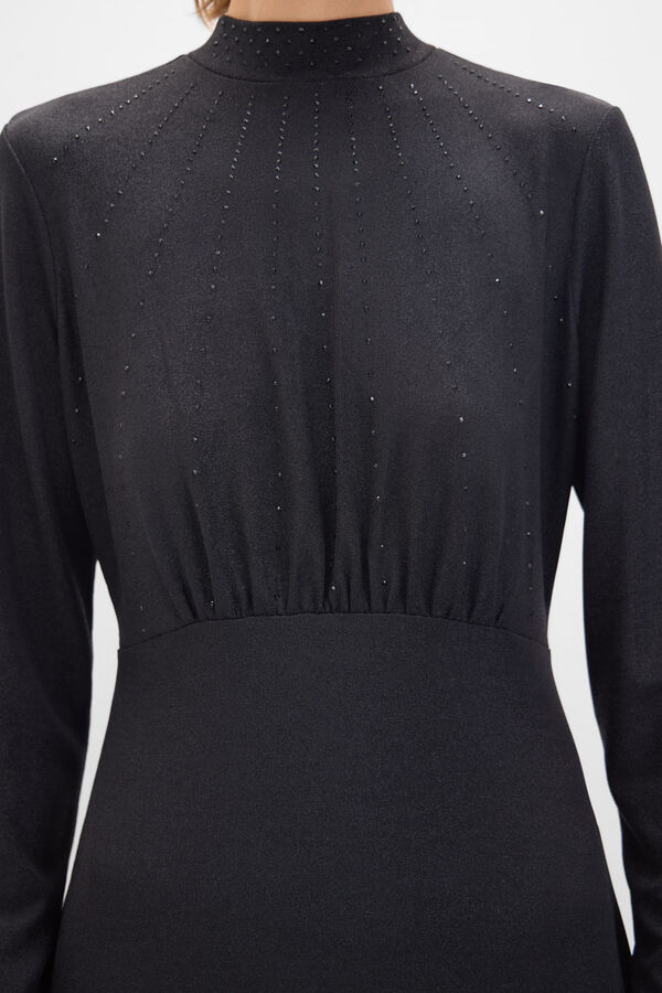 Cortefiel Vestido en tejido de punto Negro