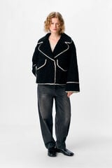 Object Chaqueta borreguillo sint&eacute;tico Negro