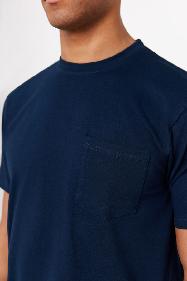 Cortefiel Set de pijama punto y tela Azul marino