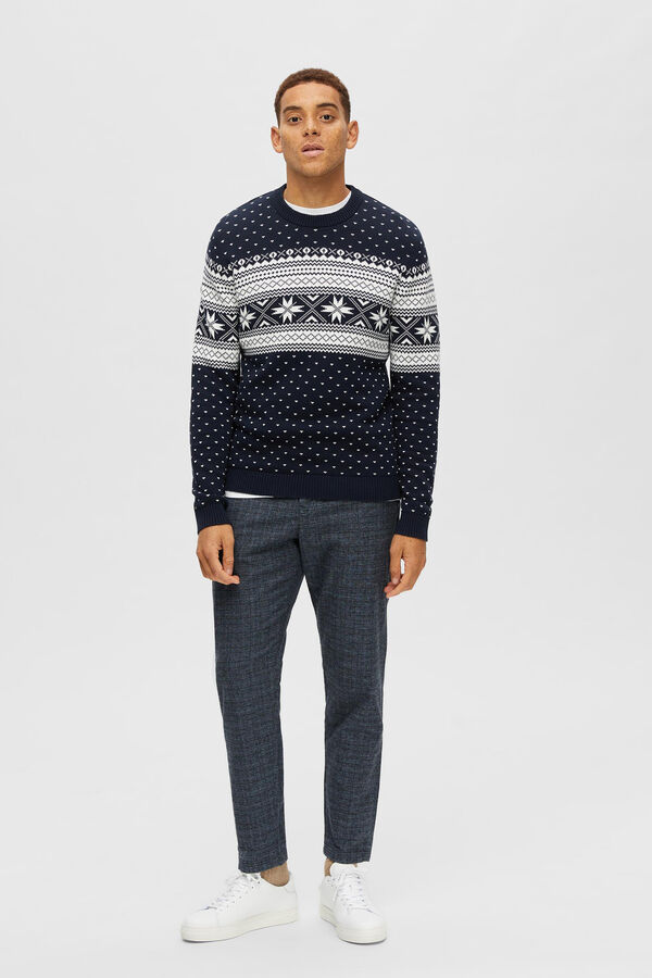 Selected Jersey de punto cuello redondo Gris oscuro