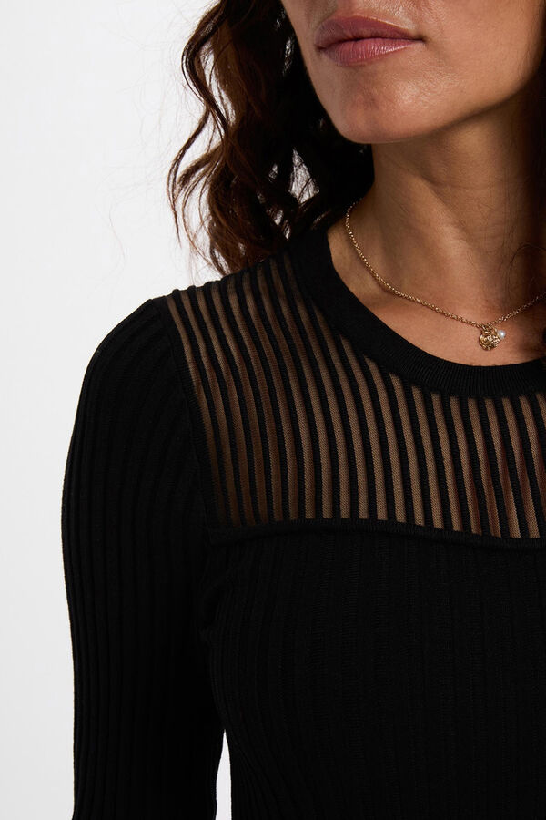 Morgan Vestido largo calado Negro