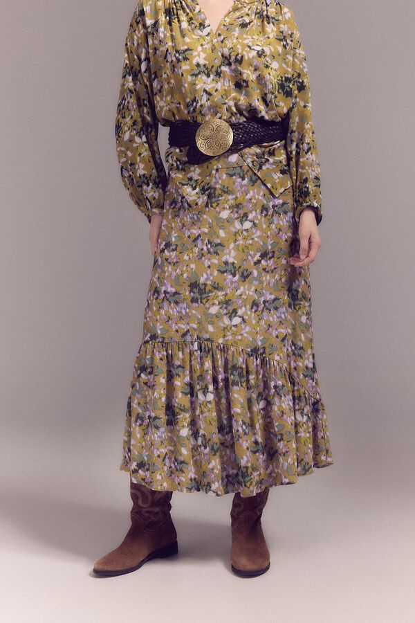 Slowlove Saia comprida estampada Impress&atilde;o