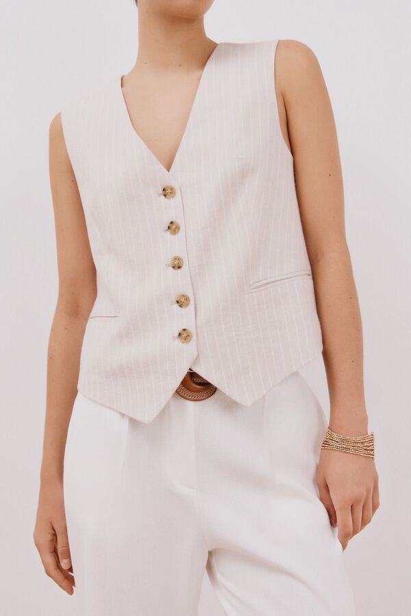 Cortefiel Collete em linho Tostado