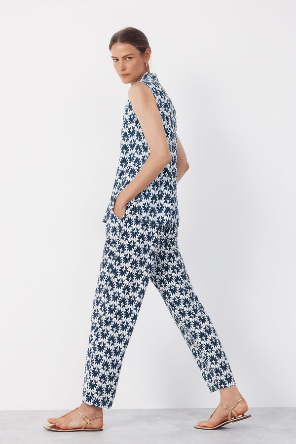 Cortefiel Blusa fluida com pregas Azul