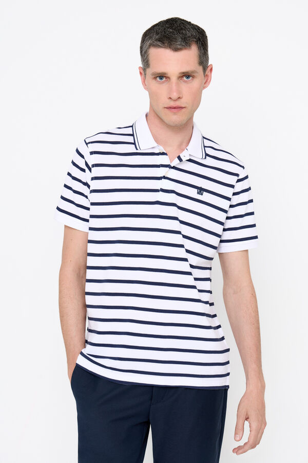 Cortefiel Polo de rayas con tips Azul marino