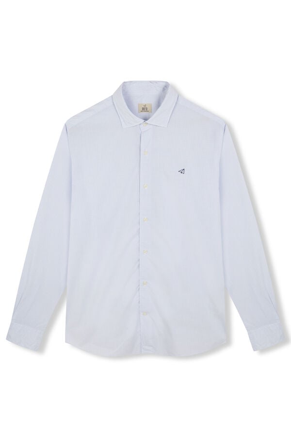 OOTO Camisa cuadros popel&iacute;n Azul