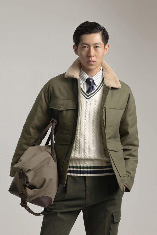 PuroEGO Chaqueta worker cuello borreguillo Verde