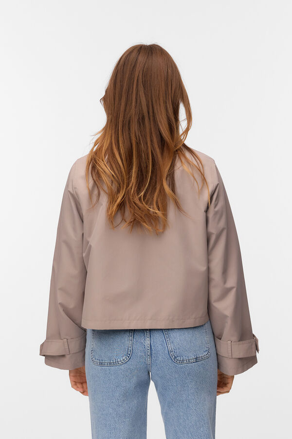 Vero Moda Trench coat curto com bolsos Cinzento