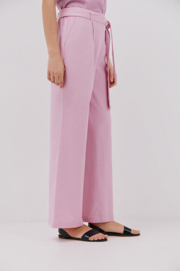 Cortefiel Pantal&oacute;n lino Rosa