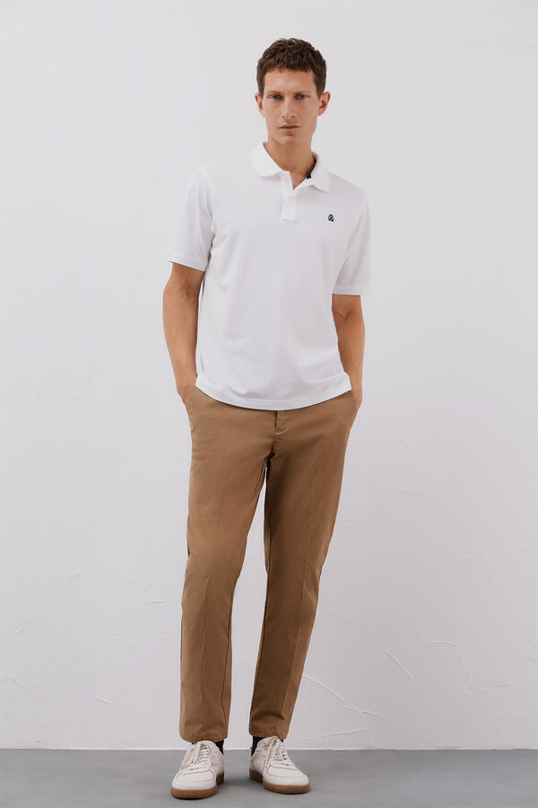 Cortefiel Polo b&aacute;sico piqu&eacute; Branco