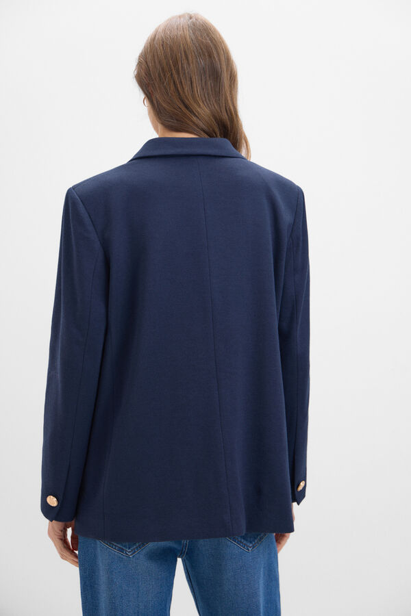 Cortefiel Blazer de punto piqu&eacute; Azul marino