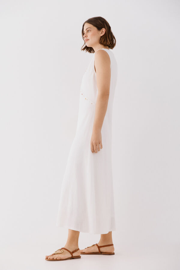 Cortefiel Vestido pedrer&iacute;a Blanco