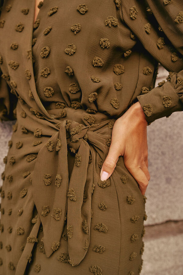 Pol&iacute;n Et Moi Vestido plumeti kaki Kaki