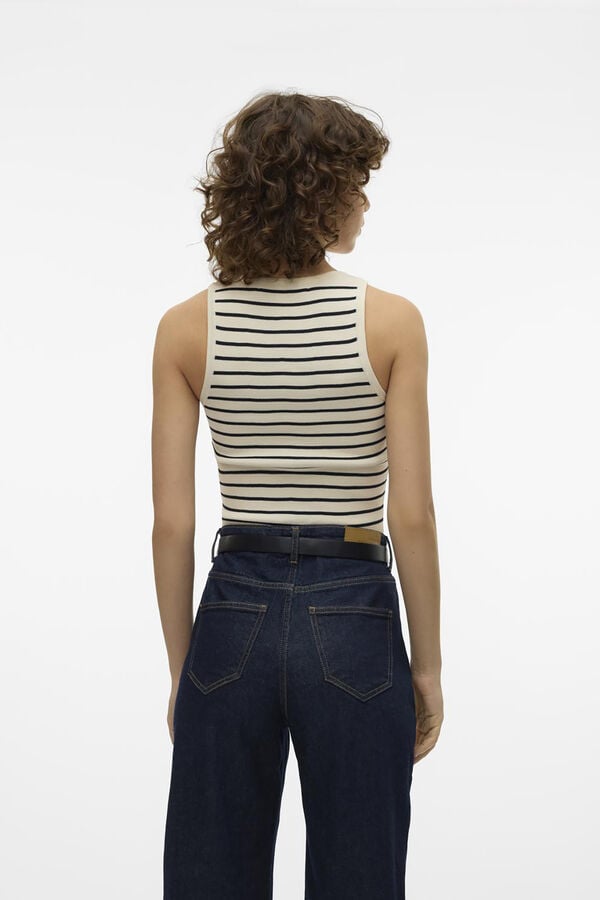 Vero Moda Crop top de malha  Tostado