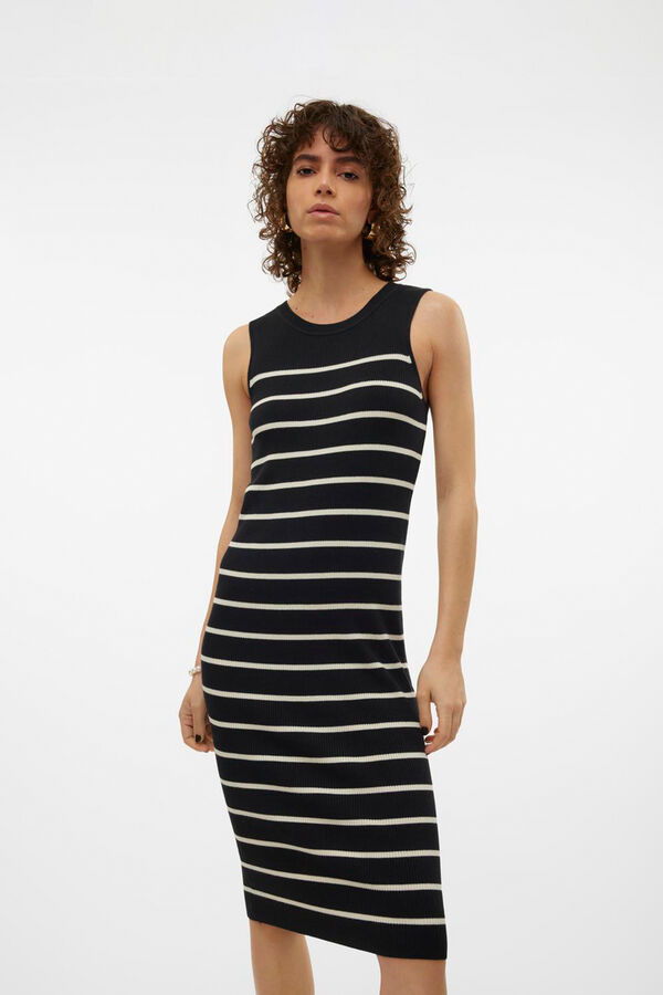 Vero Moda Vestido midi de malha  Preto
