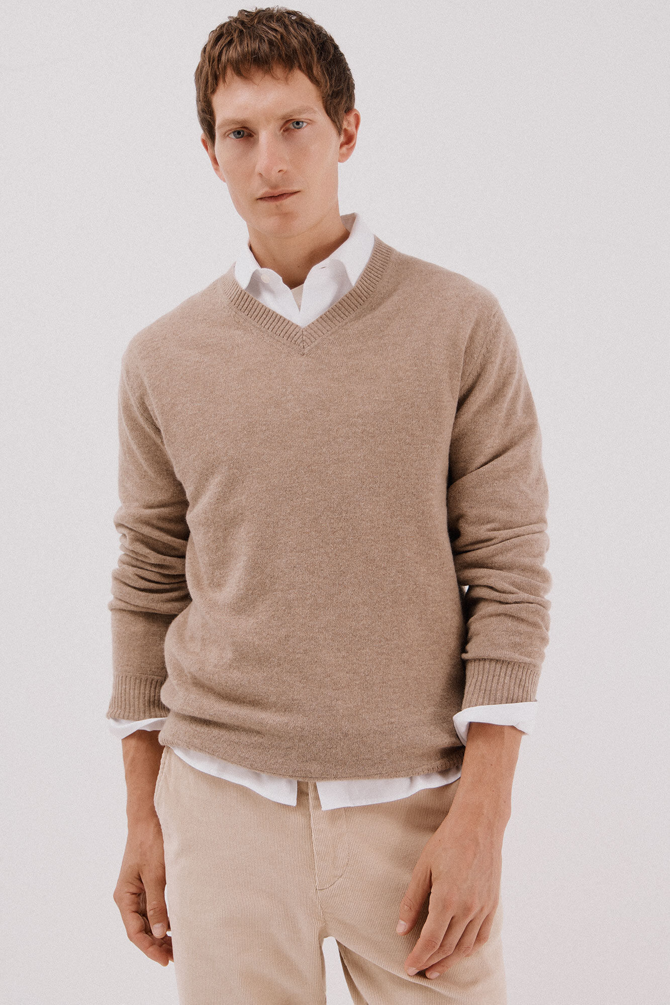 Cortefiel Jersey lana lambswool cuello pico