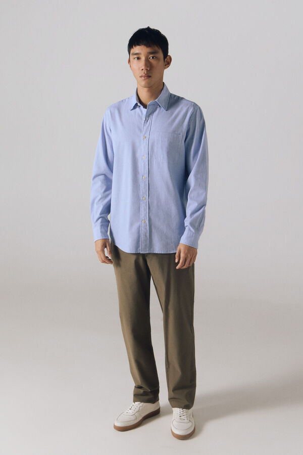 Cortefiel Camisa twill xadrez Azul
