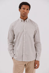 Cortefiel Camisa twill xadrez Tostado
