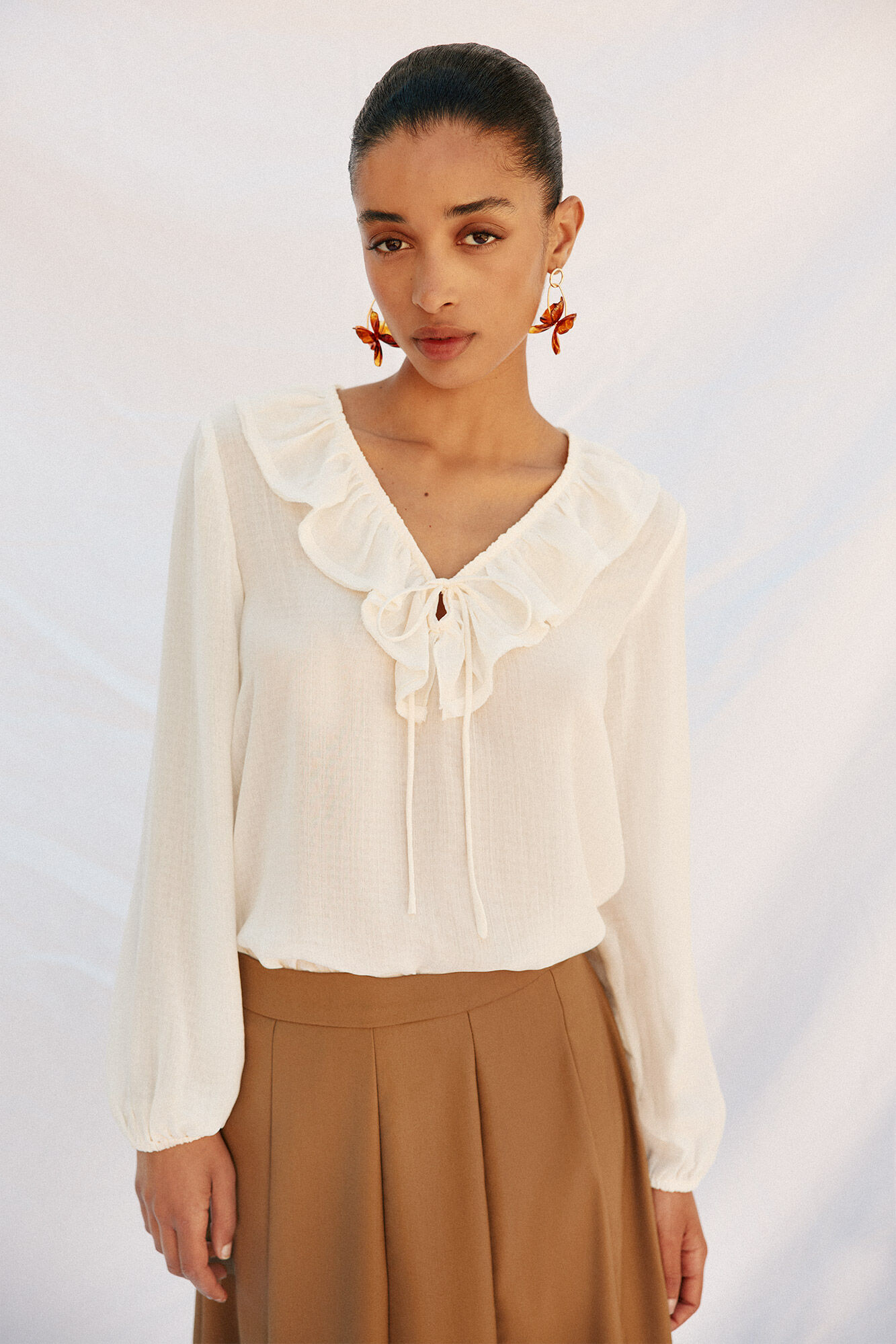 Cortefiel Blusa folhos