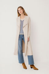 Vila Gabardina larga anudada Beige