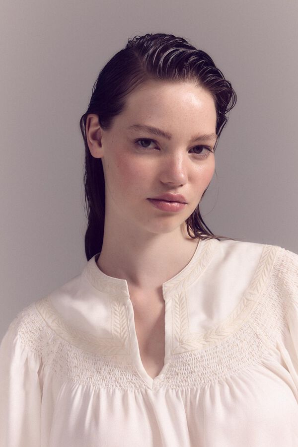 Slowlove Blusa branca bordada Branco