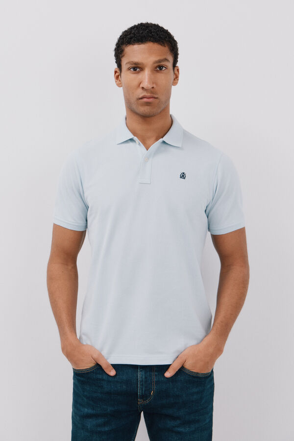 Cortefiel Polo b&aacute;sico piqu&eacute; Azul