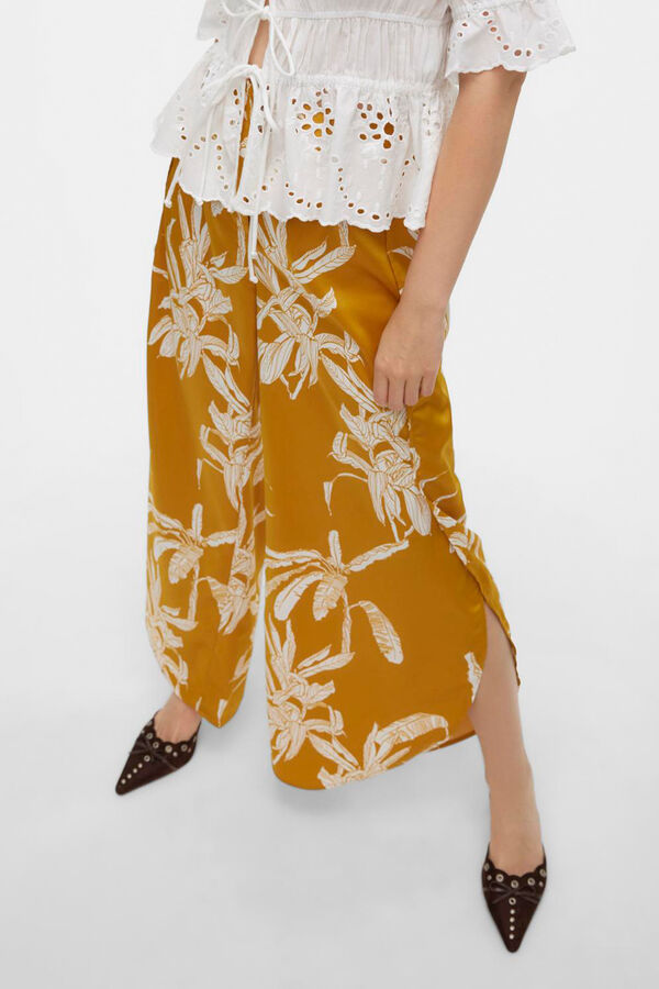 Vero Moda Calças fluidas efeito acetinado  Verde