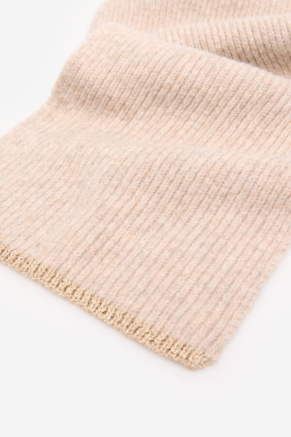 Cortefiel Cachecol de malha com lurex Castanho