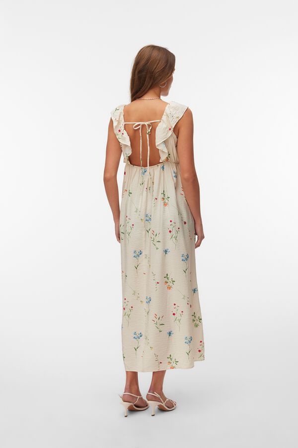 Vero Moda Vestido midi de al&ccedil;as Tostado