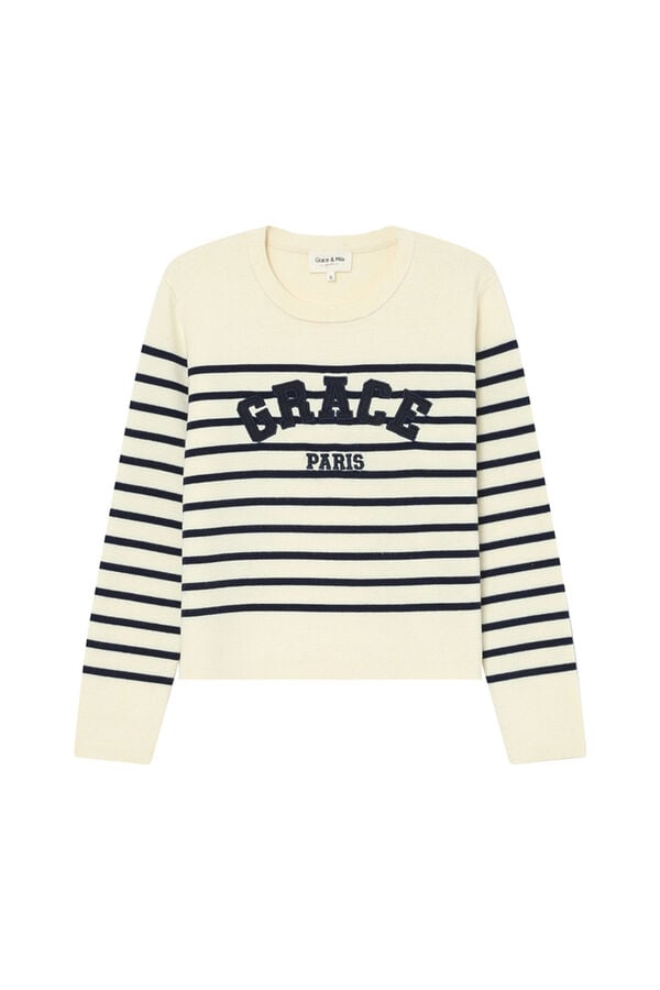 Grace & Mila Jersey de rayas marinero Blanco
