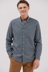 Cortefiel Camisa twill cuadros Azul marino