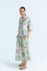 Vila Blusa manga 2/4 com viscose Roxo