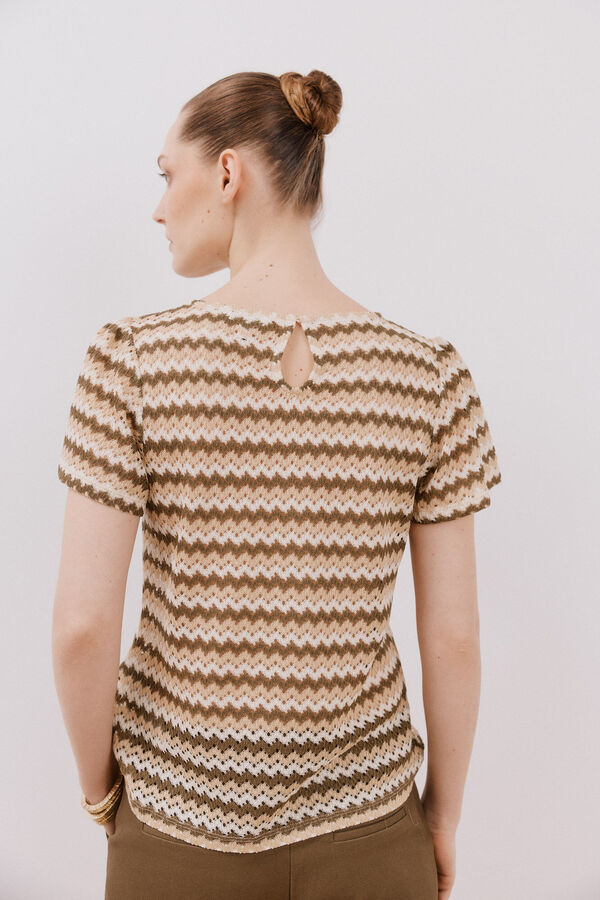 Cortefiel Top estruturado riscas Verde