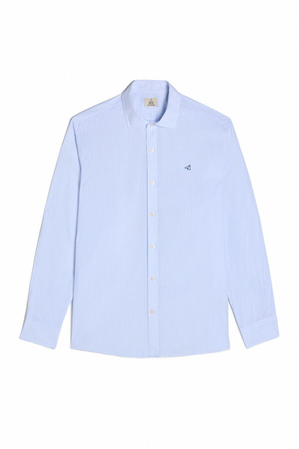 OOTO Camisa riscas manga comprida Azul